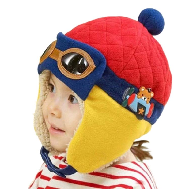 

Adjustable Winter Hat For Kids Cotton Blend Earflap Cold Weather Protecting Suitable for Outdoor Workers червоний