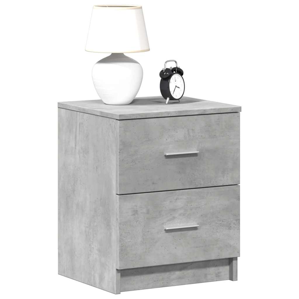 Nightstand with 2 Drawers Concrete Grey 40 X 36 X 50 Cm
