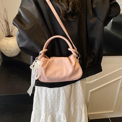 High-end Niche Bag Women's 2025 New Summer Versatile Messenger Bag Fashionable Portable Pleated Bucket Bag