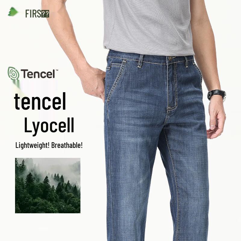 FIRS Men s Tencel Lyocell Straight Fit Jeans 33
