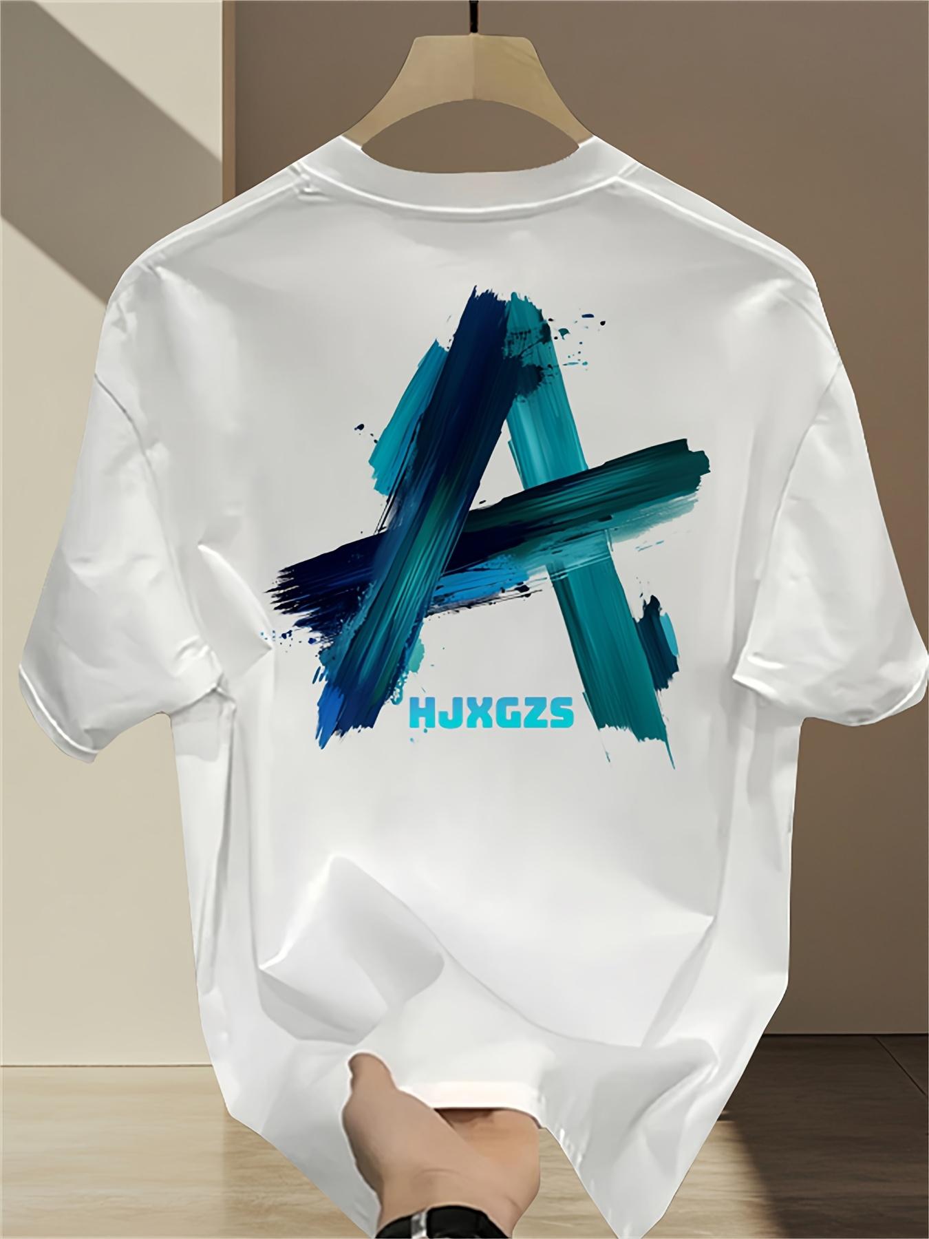 

2026 New Year American Trendy Brand Minimalist Letter Retro City Printed Versatile Casual Round Neck Tshirt Mens Round Neck S