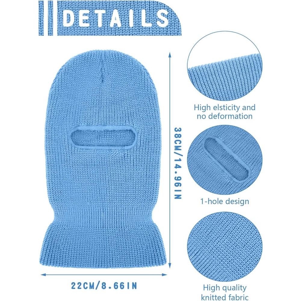 3-Hole Knitted Full Face Cover Ski Mask, Adult Winter Balaclava Warm Knit Full Face Mask for Outdoor Sports