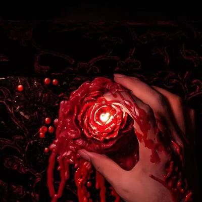 Vela Vermelha Romântica Iniciantes Casal Especial Aromaterapia Rosa Peônia Flor Gótico Sombrio Feito à Mão