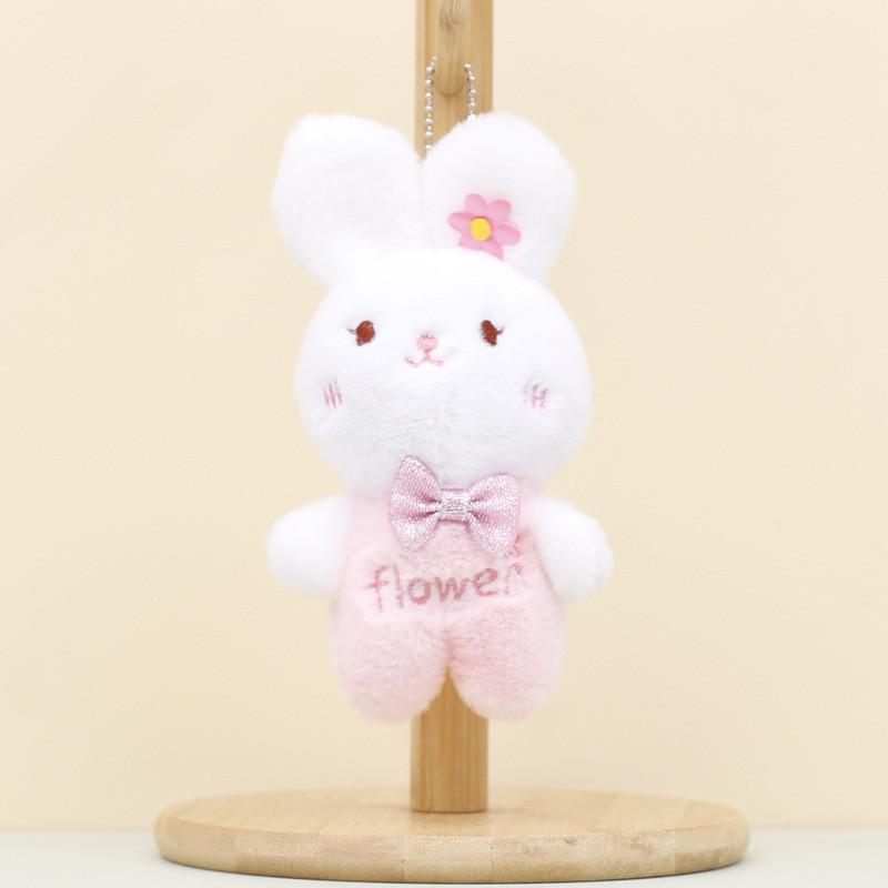 Cute Rabbit Key Holder Plush Ornament Short Plush Stuffed Toy For Gifting And Decor