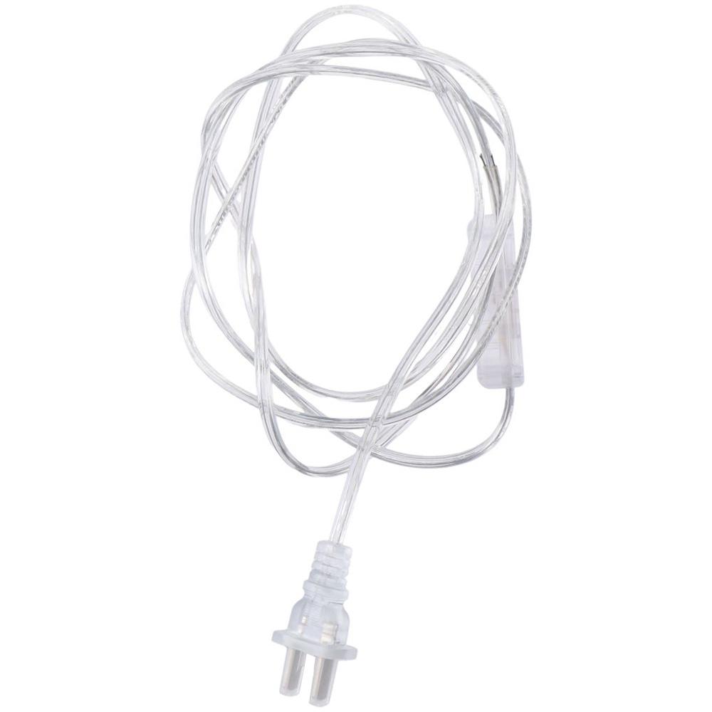 2pcs Copper Transparent Plug Switch Power Cord Home Appliance Power Connection Cable  Electrician