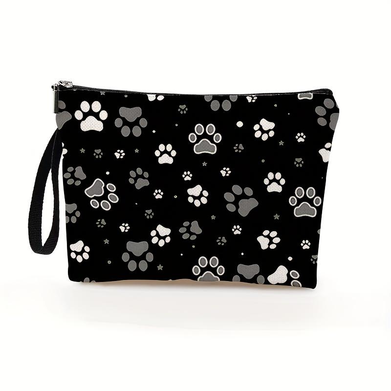 

1 шт. Милая косметичка с принтом лапки - Большая вместимость, портативный органайзер для туалетных принадлежностей с застежкой-молнией, прочная ткань для путешествий, спортзала