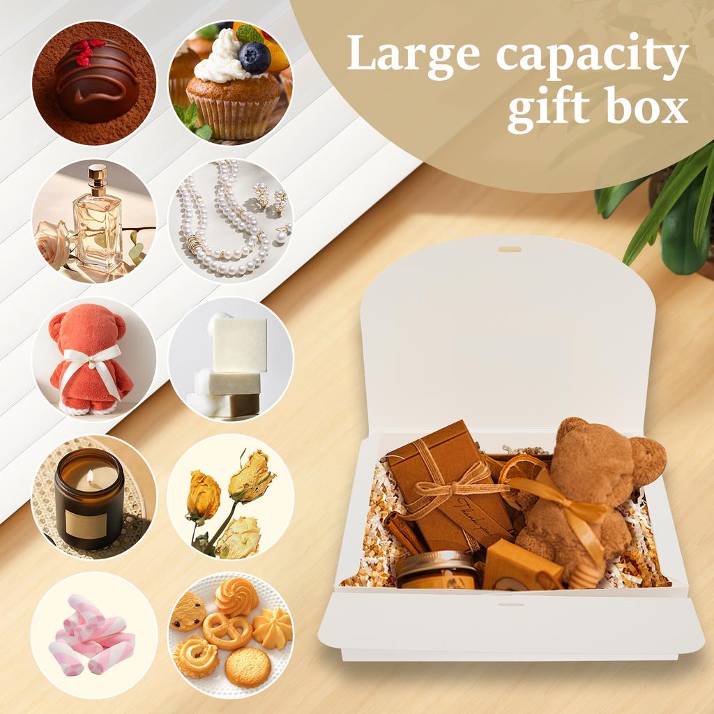 10Pcs Gift Boxes with Lids Ribbon Kraft Paper Gift Box Paper Present Box Cupcake Wedding Packaging Birthday Decor Christmas Gift