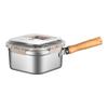 Stainless Steel Square Fryer Household Milk Pot Noodle Pot Outdoor Portable Tempura Fryer Preservation Box FryerMulti-functional