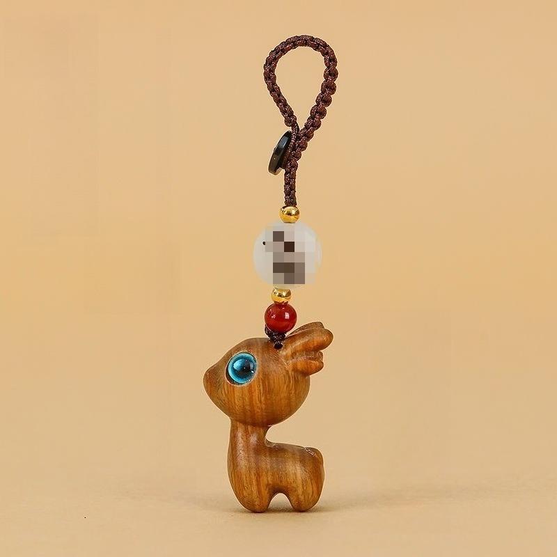 1Pc Wooden Cat Keychain Anime Cute Mobile Phone Chain Car Wooden Pendant Personality Creative Cute Keychain Accessories