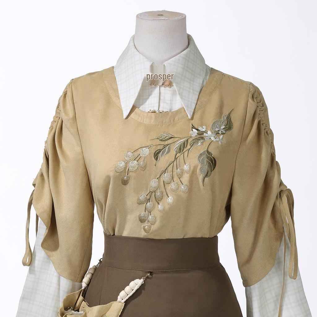 Yi Meng Ge Hanfu Women's Yellow Outerwear and Skirt Set, New Chinese Style 9684