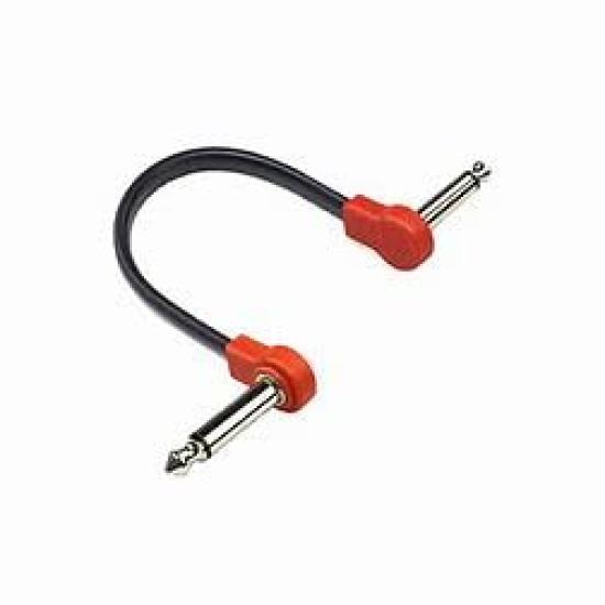 Freleaf Flat Guitar Patch Cables TS Effects Set of Red - Noise-Free, Space-Saving Design, 1/4" Right-Angle Cables, 6-Inch, 4,