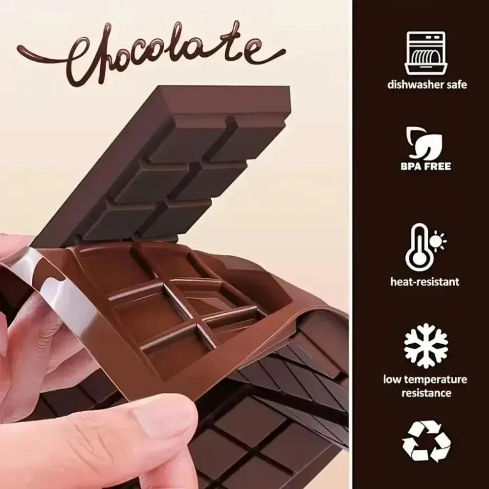 3 Compartment Silicone Chocolate Bar Mold DIY Candy Baking Tool Reusable Pistachio Dessert Mold Kitchen Accessories Cake Molds