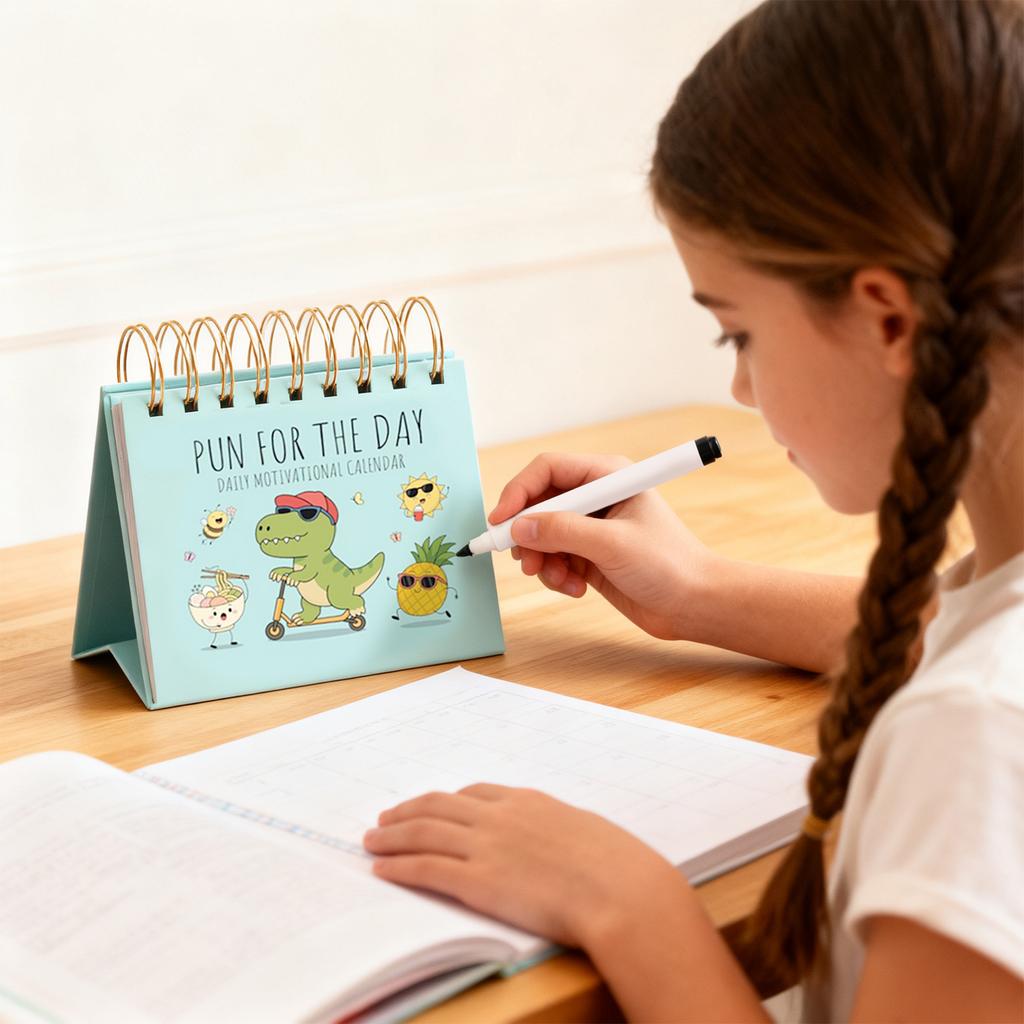 Funny Pun Flip Calendar - Daily Tear-Off Desk Calendar With 365 New Puns & Jokes - Humor Gift For Friends, Family, Coworkers - Punny Christmas Gift