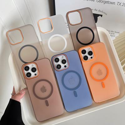 For IPhone 16 ProMax Matte Magnetic Protective Case for Apple 15 Pro Semi Transparent 16E Skin Feel Phone Case