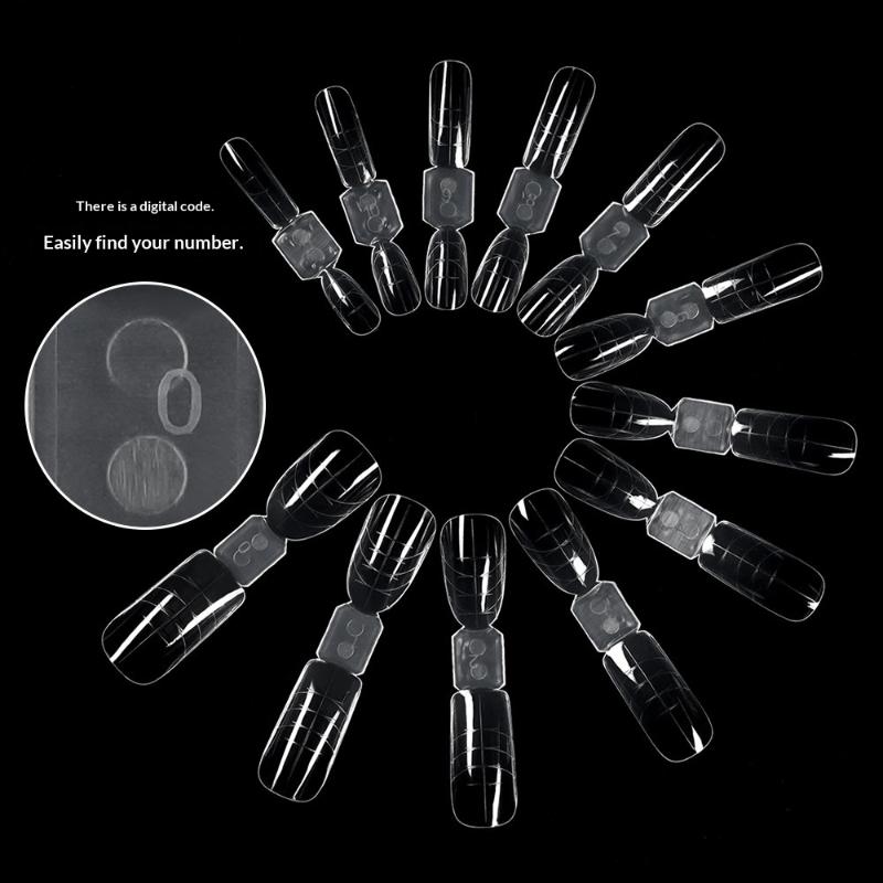 120 Paar doppelseitige Nagel-Dualformen, wiederverwendbare quadratische Sarg-Verlängerungsformen, Gel-Aufbau-Spitzen, professionelle Salon-Nagelkunst