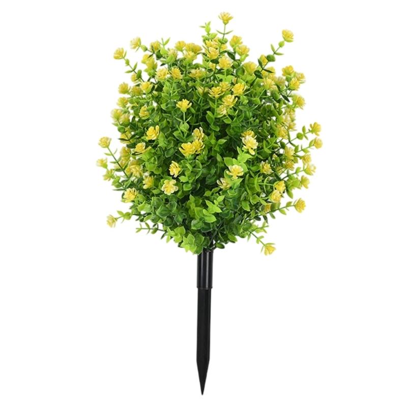 Realistic Artificial Eucalyptuses Leaves Ground Stakes For Outdoor Garden Decoration With Weather Resistant Plastic And Soft Rubber