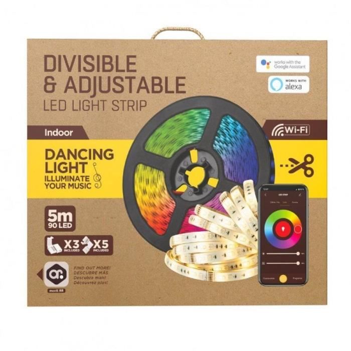 LED-stripe Muvit IO MIOLST002/ 5m/ 24W/ Farge RGB+CCT/ Dimbar/ WiFi