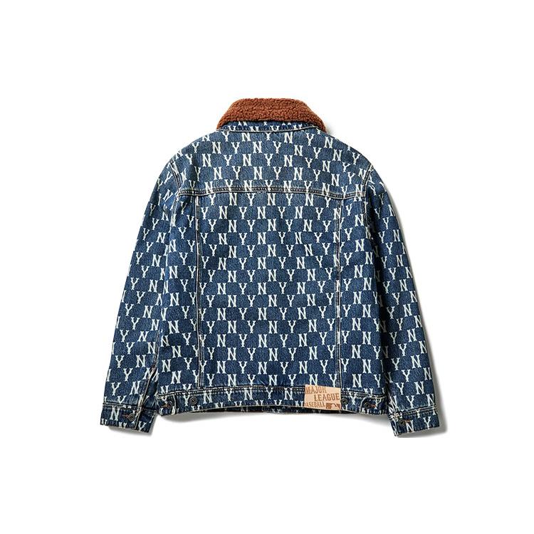 New MLB Mlb Old Flower Denim Jacket Unisex Denim Blue 3ADK04016-50BLS