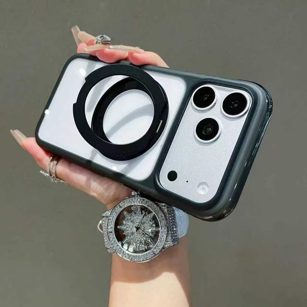 Airbag Drop-Proof Dual-Color Magnetic Stand Case for iPhone 17 Pro Max