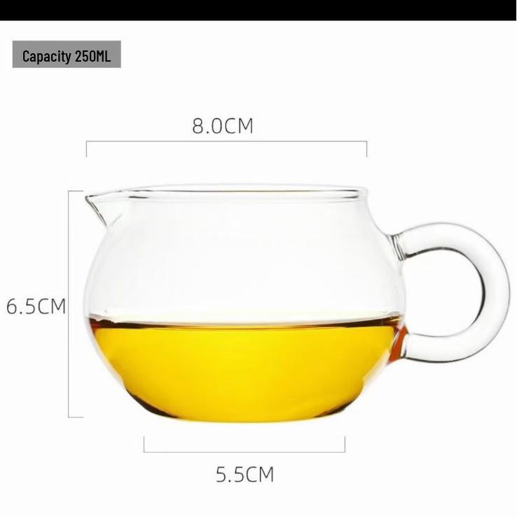 Square Glass Teapot Set with Stainless Steel Filter - Kung Fu Style Tea Dispenser and Fairness Cup for Household Use.