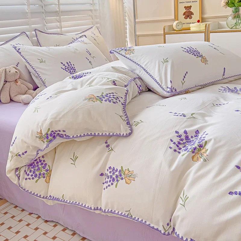 

Ботанический цветочный пододеяльник размер твин/двуспальный, мультяшный кролик радужный постельный комплект, фермерский реверсивный чехол для одеяла, набор 4 предмета 150x200cm 4pcs set