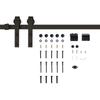 Sliding Door Track Kit, Max. 100 kg Load Capacity, Metal, Black, 2 m, Black