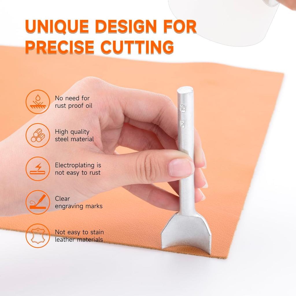 7pcs Arc-Shaped DIY Leather Craft Tools Quarter Circle Punch & Edge Cutter for Strap Belts, Wallets & Bags (10-40mm) 1