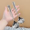 304 Stainless Steel Round Head Flat Bottom Soup and Stirring Spoon - Stylish, Exquisite Design for Household Use