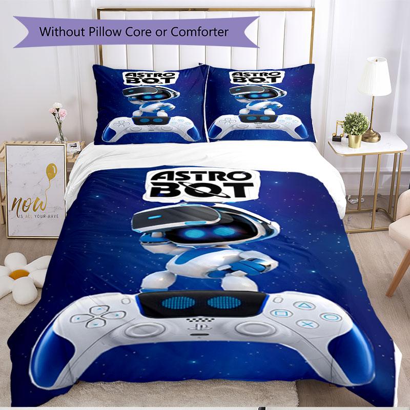 3pcs Duvet Cover Set (1*Duvet Cover + 2*Pillowcase, Without Core), Cosmic Bot Crew Print Soft All‑Season Bedding Set, Home Bedroom Decor Gift