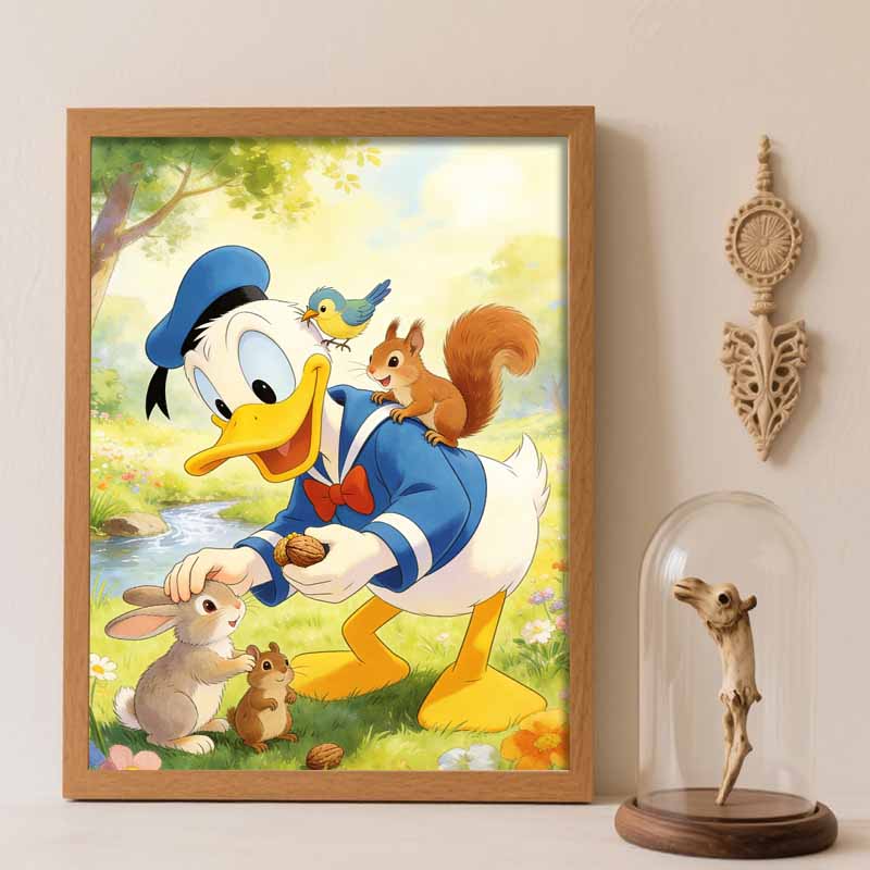 Disney Diamond Painting Art Kit Donald Duck with Forest Animals Handmade DIY5D Home Decor Gift