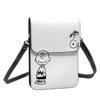 Snoopy Genuine Leather Smartphone Pouch Shoulder and Mini Popular Crossbody Bag [JMI] Bag, Thin, Women's Men's Pouch, Wallet,