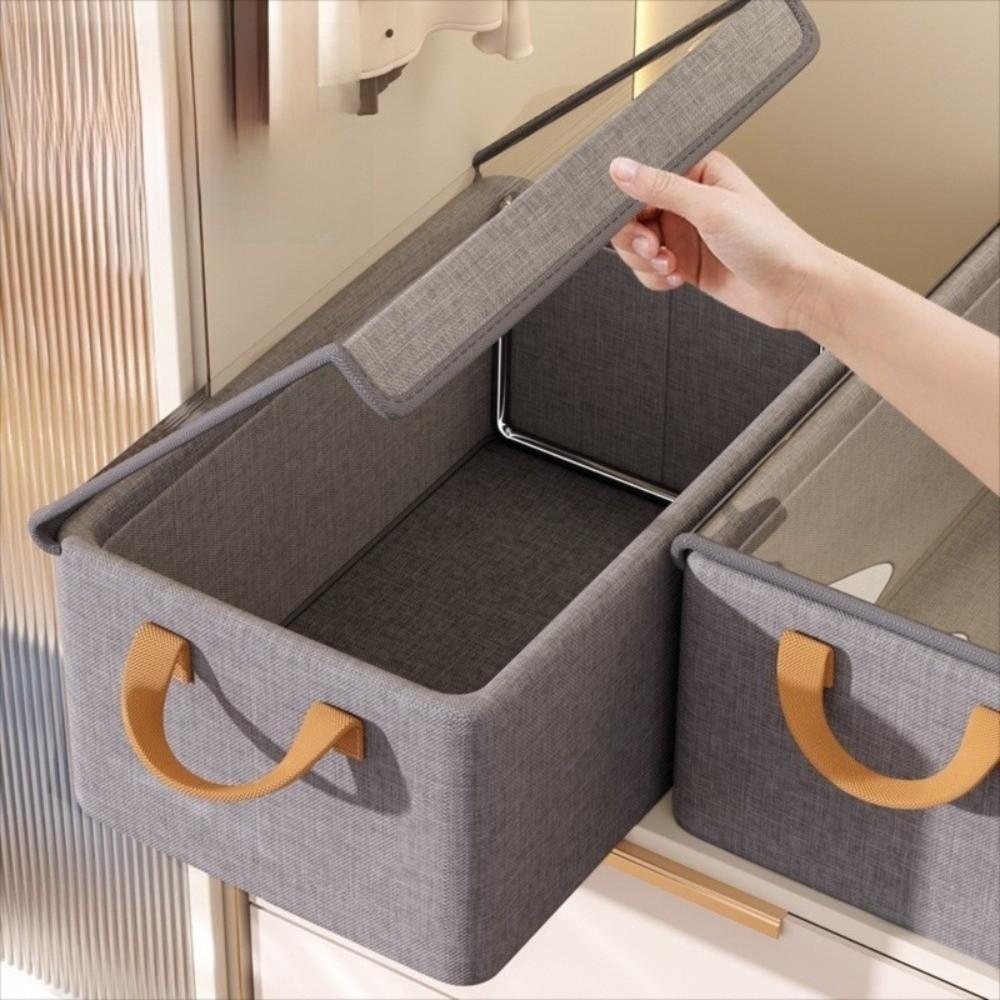 Covered Design Storage Box Fabric Material Metal Frame Wardrobe Organizer Collapsible Steel Frame Clothing Organizer