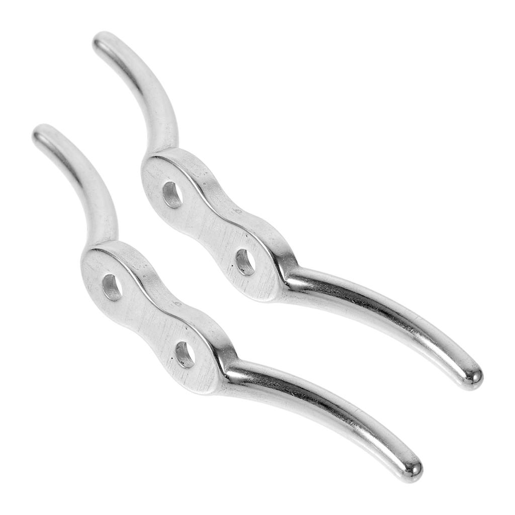 Iplusmile Durable Stainless Steel Dock Deck Rope Cleats Set of 2 Marine Yacht Anchor for Watercraft Garage Multi-Purpose Use