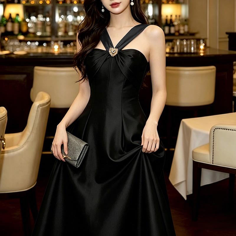 ZANZEA Women Elegant Off Shoulder Sleeveless Casual Party Dress M чёрный
