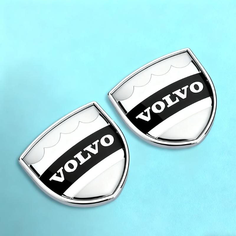 2 Stück Metall Auto Schild Logo Seitenkarosserie Heck Kofferraum Aufkleber Für Volvo AWD V50 S60 XC60 S40 XC40 XC90 V60 S80 S90 V90 V70 T6 T8