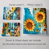 Vintage truck sunflowers Bedding Duvet cover sets Duvet covers Pillowcases gifts (1 * Duvet Cover 2 * Pillowcases, without duvet insert)