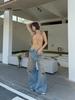 INSS Women's High Waist Loose Wide Leg Jeans with Hole Design - 2026 Spring/Summer Collection #91125