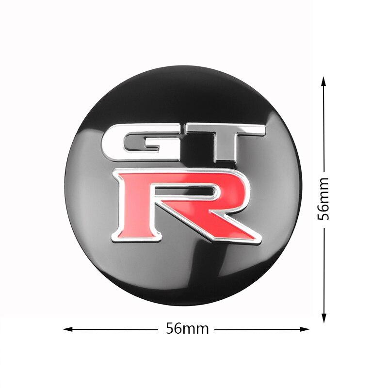 4psc 56mm Hub Caps GTR Logo For Nissan- Juke Note Leaf Qashqai Tiida X-trail Teana Altima Car Accessories Wheel Center Sticker