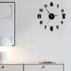 Christmas 3D Wall Clock Glow-in-the-dark Frameless Acrylic Clock Silent Home Office Bedroom Living Room Digital Analog Clock Decoration