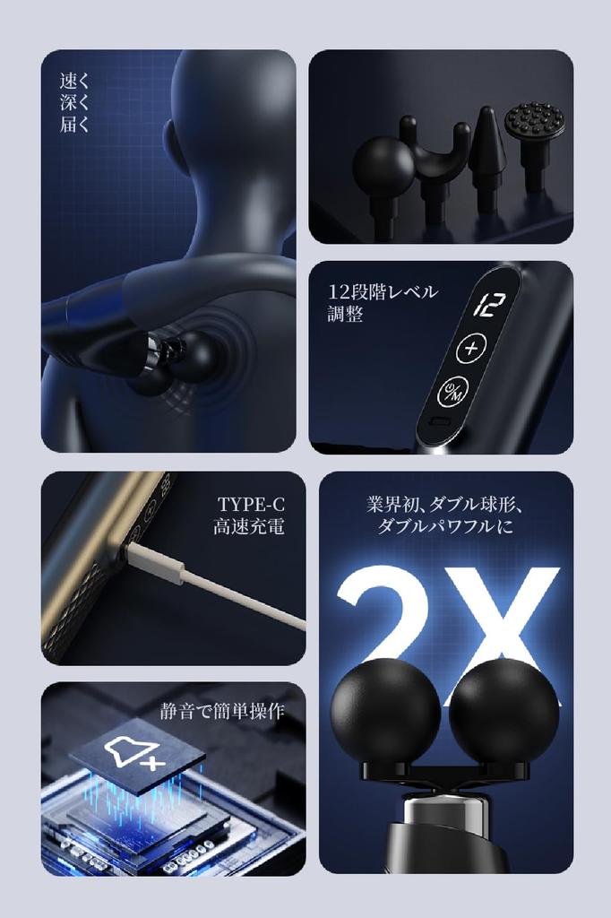 SIWING Handheld Myofascial Release Gun Reaches the 3 Modes 12 Vibration 10mm Deep Extended Quiet Large 5 Home Perfect Gift for and Includes Japanese