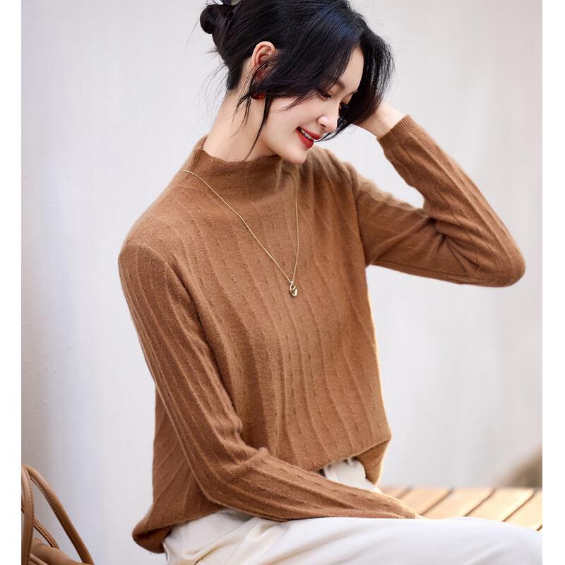 Srcr Women's Semi-High Neck 100% Cashmere Sweater