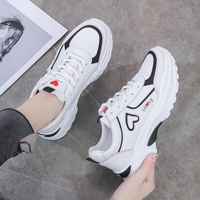 Fashion Women's Shoes 2024 New Spring Trend Women's Leather Thick Sole White Shoes Small Sports Casual Shoes