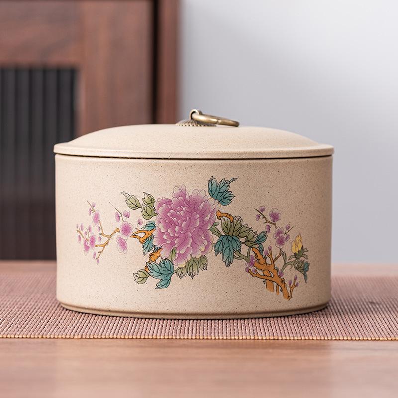 Old rock mud high-grade tea sealed jar large handmade boutique white tea red and green rock tea Pu'er loose tea jar