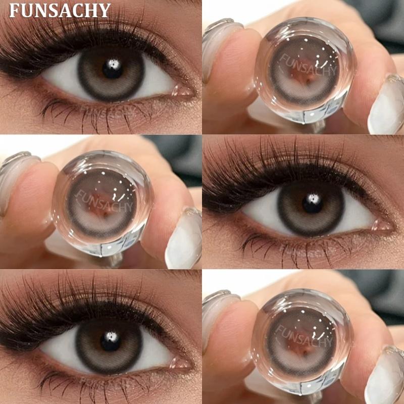 

FUNSACHY 2 шт. Натуральные цветные контактные линзы корейские коричневые линзы красота модные серые линзы синие линзы красивые зрачки косметические