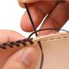 DIY Single Holes Leather Rope Crochets Double Holes Flat Head Leather Rope Woven Stitching Crochet Hand Lace