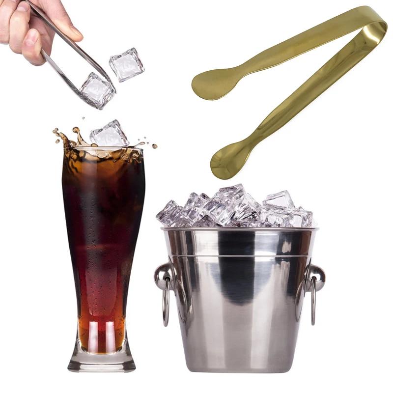 Multicolor Stainless Steel Clip Ice Tong Bread Food BBQ Clip Barbecue Clip Cube Sugar Ice Tongs Tool Bar Kitchen Utensils