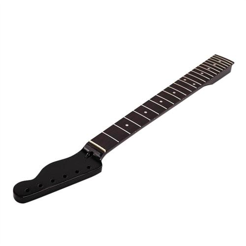 YUAXIA 22-Fret Maple Guitar Neck, 18.7" Scale Length, Black Gloss TL, Electric Guitar Neck with Rosewood Fretboard and Inlaid Dots, Ideal for Electric