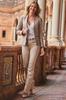 Stilvoller Damenblazer aus reinem Leder, handgefertigt, beige, echtes Lammleder, lässig, Biker