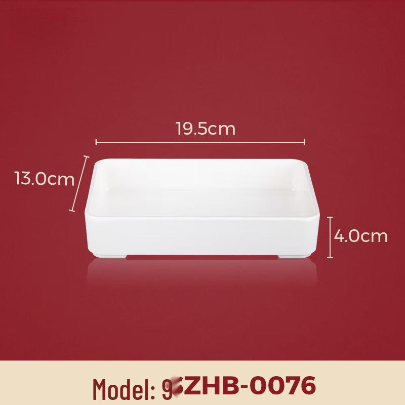 Wuhe Melamine Imitation Porcelain Rectangular Plate