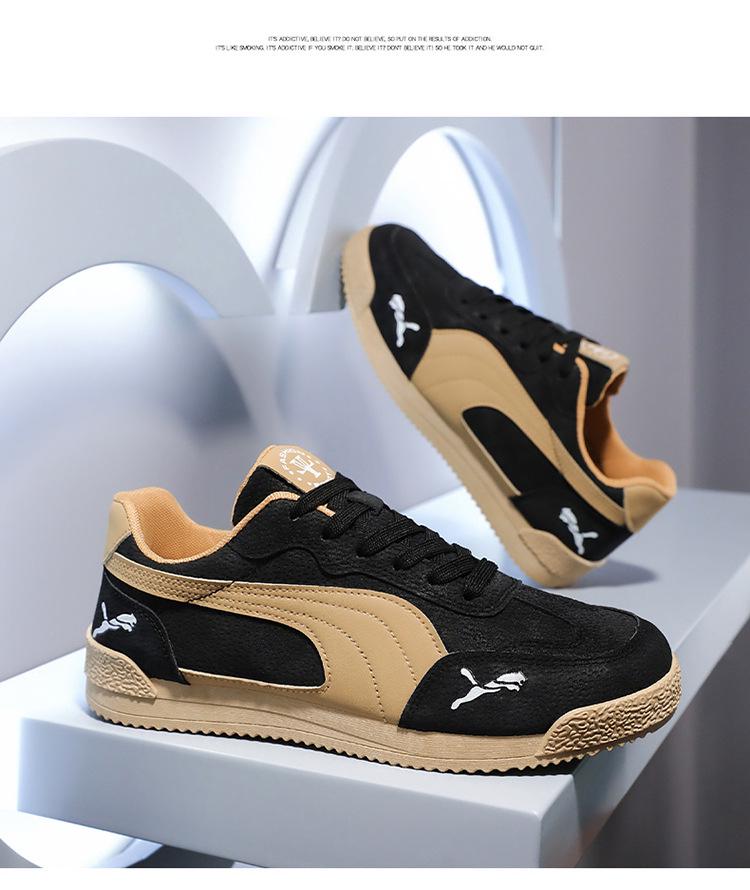 2025 Spring Men's Fashionable Retro Platform Sneakers - Breathable, Comfortable, Versatile, Trendy, Plus Sizes Available